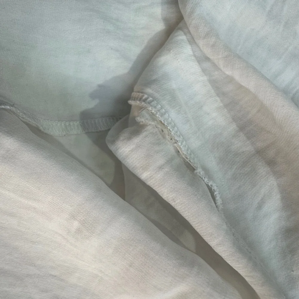 Free People White Long Sleeve Button Down Blouse Flared Cuffs Size Medium